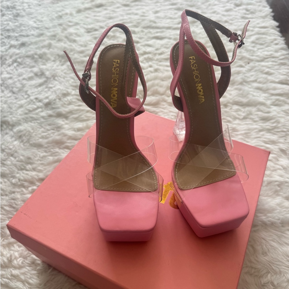 Fashion Nova Pink Platform Heels